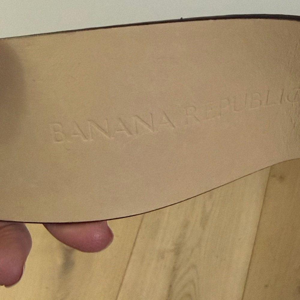 Banana Republic Snakeskin Belt with Brown Wood look and Silver Buckle - Picture 3 of 14